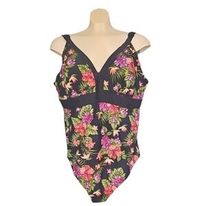 🍄 Krista Floral Print Bathing Suit, Size 24W